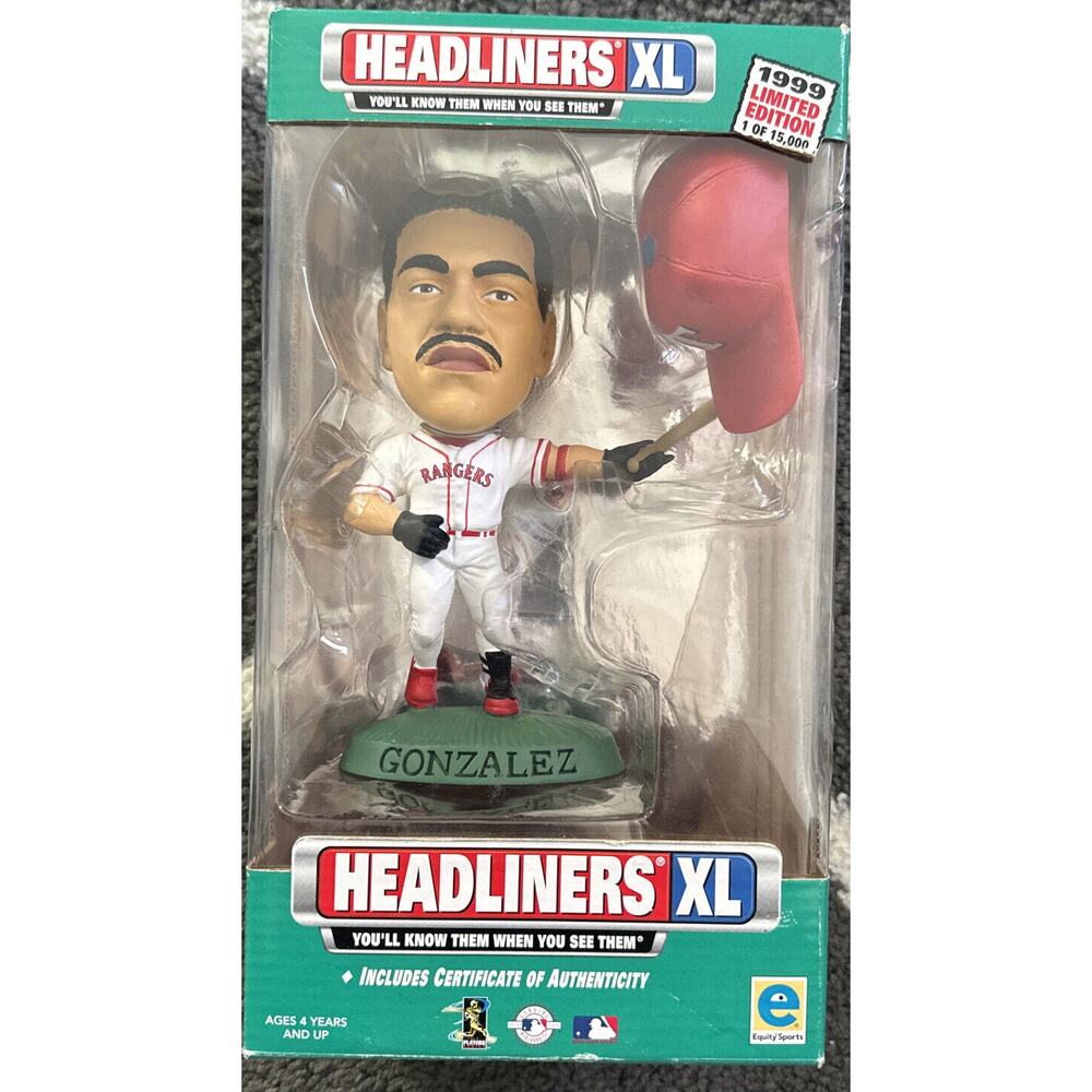 1999 TEXAS RANGERS JUAN GONZALEZ HEADLINERS XL FIGURE STATUE ~ Box 21
